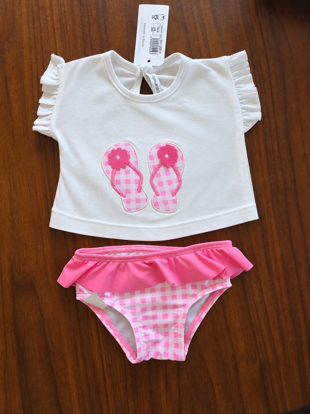 Europeam Baby Girl Swimsuit & Top Set 6M NWT Made in Spain